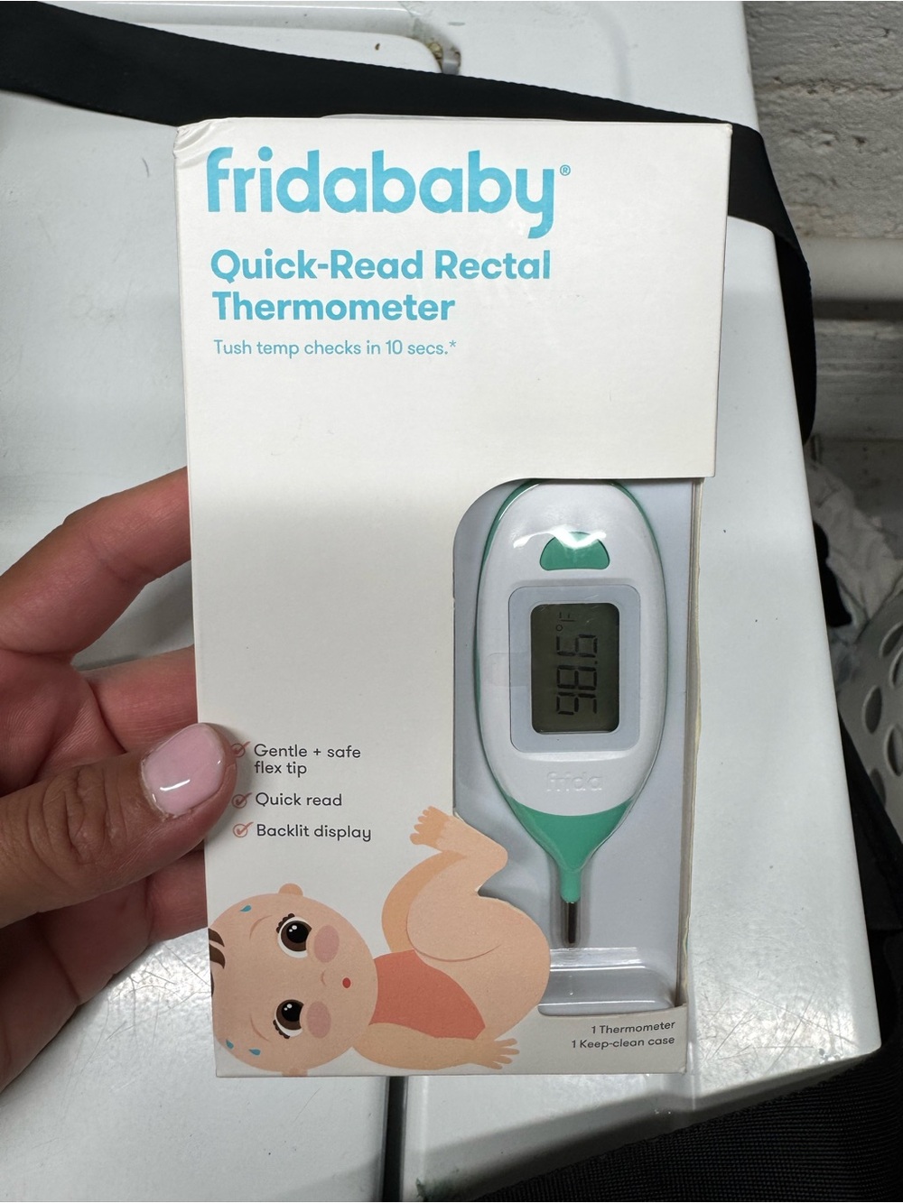 Quick-Read Rectal Thermometer - White & Mint